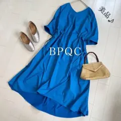 美品✨BPQC ウエストドロスト華やかワンピース ゆったり 体型カバー綺麗め