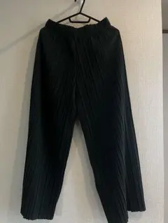 プリーツ ワイドパンツ ゴムウエスト