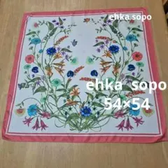 ehka sopo エヘカソポ　花柄 スカーフ ピンク