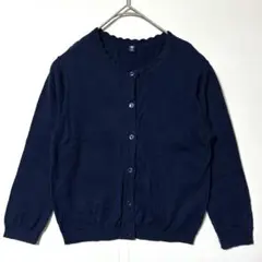 ユニクロ キッズ コットンカーディガン110 ネイビー 通園 通学 i