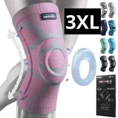 NEENCA 膝サポーター ニーパッド スポーツ用 ピンク　XL