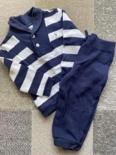 GAP ベビー服 上下セット ボーダー タートルネック デニム - メルカリ