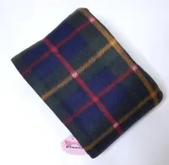 チェックフリース生地　ダークグリーン×ネイビー　1枚