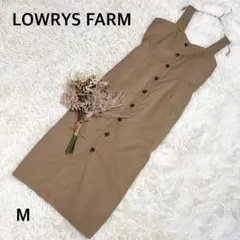 ローリーズファームꕤボタン付き キャミワンピース ブラウン M タイトワンピース