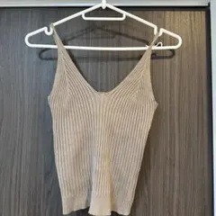 ANAP ベージュ リブ編み キャミソール F
