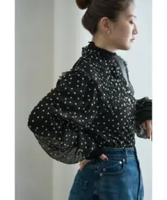 イエナ　楊柳フリルピンタックブラウス