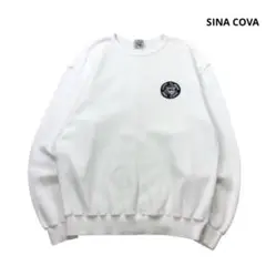 SINA COVA 薄手のスウェット サーマル生地 ワッペン シナコバ 白 M