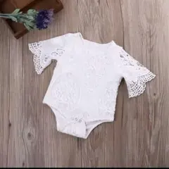 ニューボンフォト レースロンパース お呼ばれ 100日祝い 衣装