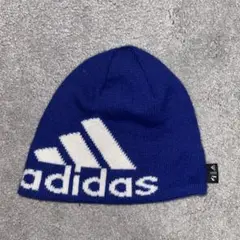 adidas 青 ニット帽