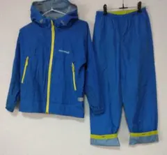 ［ジャンク品] モンベル　レインウエア　上下セット　150 ブルー