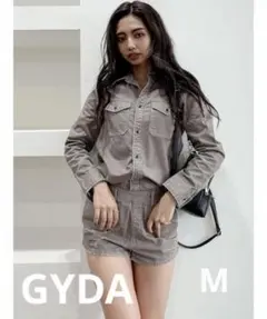 グレー 長袖 オールインワン ショートパンツ GYDA Mサイズ