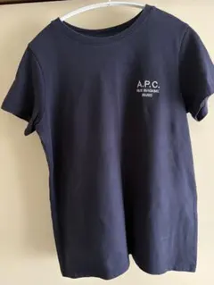 A.P.C. アーペーセー ロゴ刺繍 Tシャツ ネイビー　S
