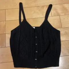 GU ニットキャミソール ビスチェ 黒 Lサイズ