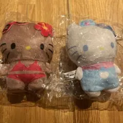 ガチャ　ハローキティ　ぬいぐるみボールチェーン2 日焼けギャル　ナース