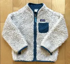 patagonia フリースジャケット 4T クリーム×ダークグリーン