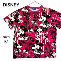 東京ディズニーリゾート DISNEY ミニー 総柄 Tシャツ M ピンク
