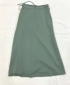 エージーバイアクアガール フレアスカート ロング グリーン L ウエストリボン