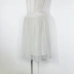 アースミュージックアンドエコロジー　2層チュールレーススカート　アイボリー　F