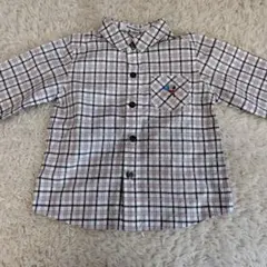 famillier チェック柄長袖シャツ 100cm