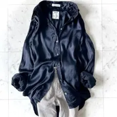 美品 マディソンブルー ハイカラー マダムシャツ 長袖 ブルー シアー 新品タグ付】MADISONBLUE マディソンブルー ハイカラー マダム