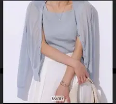 アプワイザーリッシェ 前後2wayニット×シアーカーデアンサンブル　M