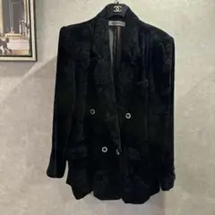 美品　ブラック　ビロード　薔薇　ジャケット　キラキラボタン付き