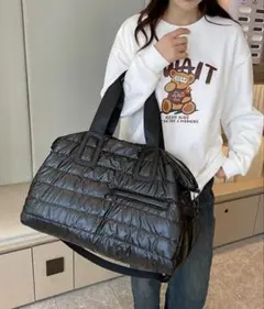 【新品】　キルティング ボストンバッグ ショルダー付き 旅行