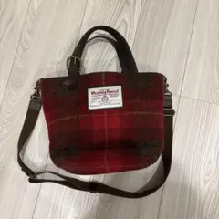 ハリスツイード Harris Tweed バッグ 赤 チェック