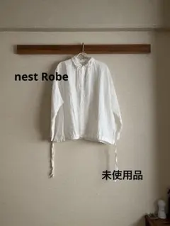 タグ付き未使用　ネストローブ　近江晒し　リネンシャツ　ブラウス　ミントグリーン タグ付き未使用 ネストローブ 近江晒し リネンシャツ ブラウス ミント