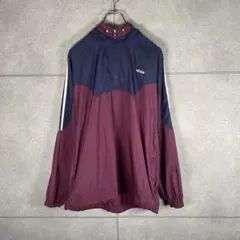 old adidas　アノラックパーカー　万国旗タグ　90s　白ライン　刺繍