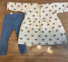 プチバトー　花柄ワンピース　レギンス