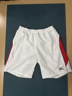 Mizuno バドミントン ハーフパンツ Lサイズ ホワイト/レッド