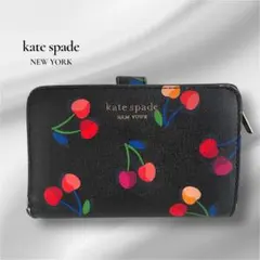 【kate spade】 二つ折り財布 チェリー