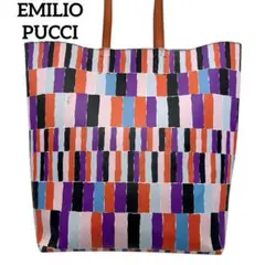 ♢新品未使用♢EMILIO PUCCI マルチカラー 葉柄 トートバッグ EMILIO PUCCI】プッチ柄 ハンドルレザー トートバック - メルカリ