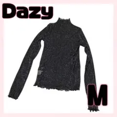Dazy シアータートルネック トップス 長袖ラメ ブラック Mサイズ me