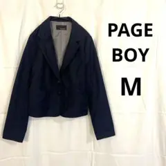 PAGEBOY 紺ブレ テーラードジャケット M ネイビー ショート丈のサムネイル