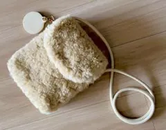 こ*は様 サマンサタバサ ベージュファーショルダーバッグ