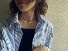 ークリスタルガラスビーズネックレスー　アレルギーフリー　ビーズネックレス