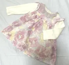 【美品】センスオブワンダー　70-80サイズ　花柄レース長袖トップス