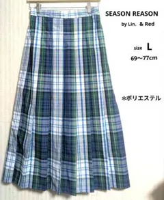 SEASON REASON レディース　チェック柄ロングプリーツスカート　L