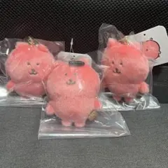 ナガノキャラクターズ カラーなナガノのくまマスコット（ピンク） 3点セット