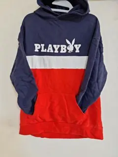 PLAYBOY　プレイボーイ　カラーブロック長袖パーカー　Sサイズ男女兼用　古着のサムネイル