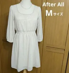 After All　ロングチュニック　クリーム色　ドット柄　七分袖　Mサイズのサムネイル