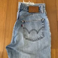 EDWINストレートデニム ライトブルー ダメージ加工