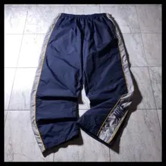 00s NIKE バギー ワイド フレア ナイロンパンツ US企画 ネイビー