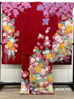 振袖 仮絵羽 舞台衣装 金駒 金彩 正絹 未仕立て品 八掛付き MOK936 
