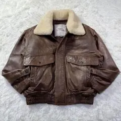 【90s】G-1 フライトレザージャケット M 特大ムートン襟ボア・中綿入り！ 90s】G-1 フライトレザージャケット M 特大ムートン襟ボア・中綿入り