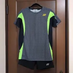 YONEX バドミントンウェア SS ネイビー/ライムグリーン