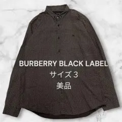 BURBERRY BLACK LABEL シャツ 総柄 ブラウン　Lサイズ