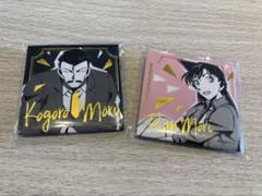 名探偵コナン　箔押しトレーディングスクエア缶バッジ　毛利蘭　毛利小五郎